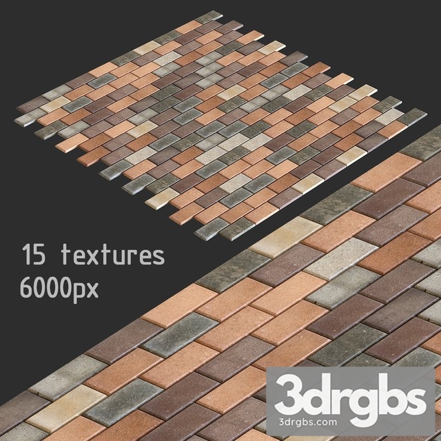 Paving Slabs 15 Textures 3dsmax Download - thumbnail 1