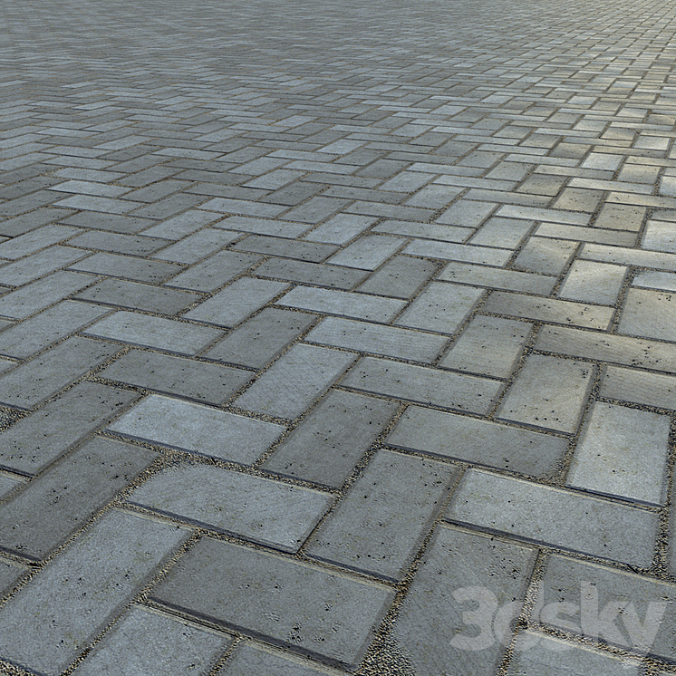 Paving slabs and curb (curb) 3DS Max - thumbnail 2