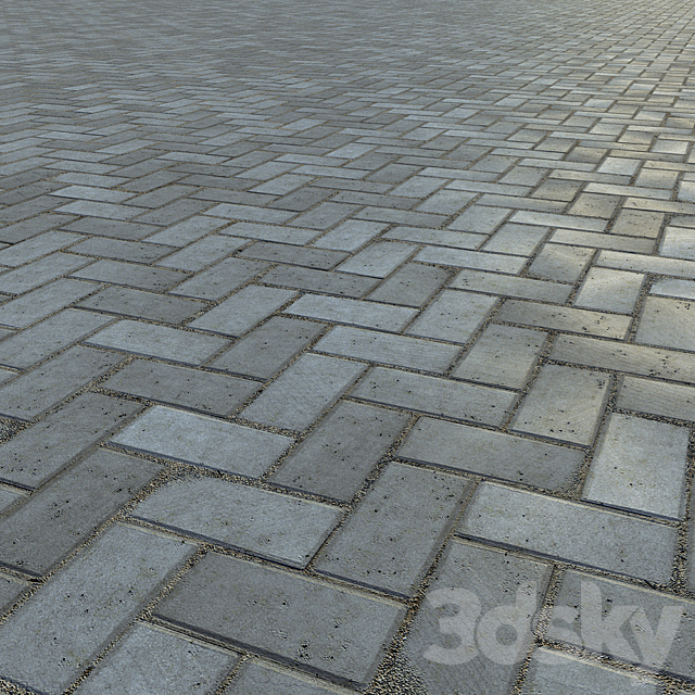 Paving slabs and curb (curb) 3DS Max Model - thumbnail 2