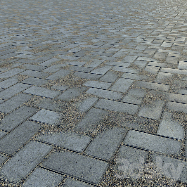 Paving slabs and curb (curb) 3DS Max Model - thumbnail 3