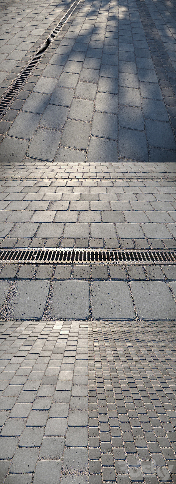 Paving slabs and storm grate 3DS Max - thumbnail 2