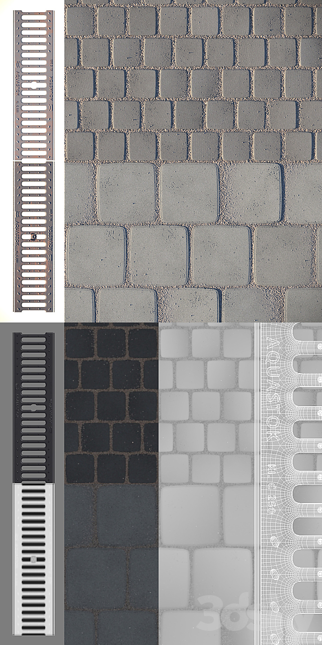 Paving slabs and storm grate 3DSMax File - thumbnail 3