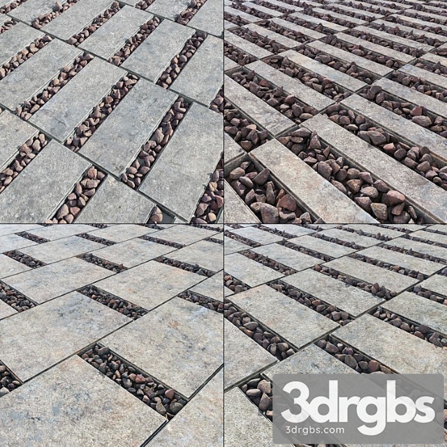 Paving Slabs with Gravel 3dsmax Download - thumbnail 1