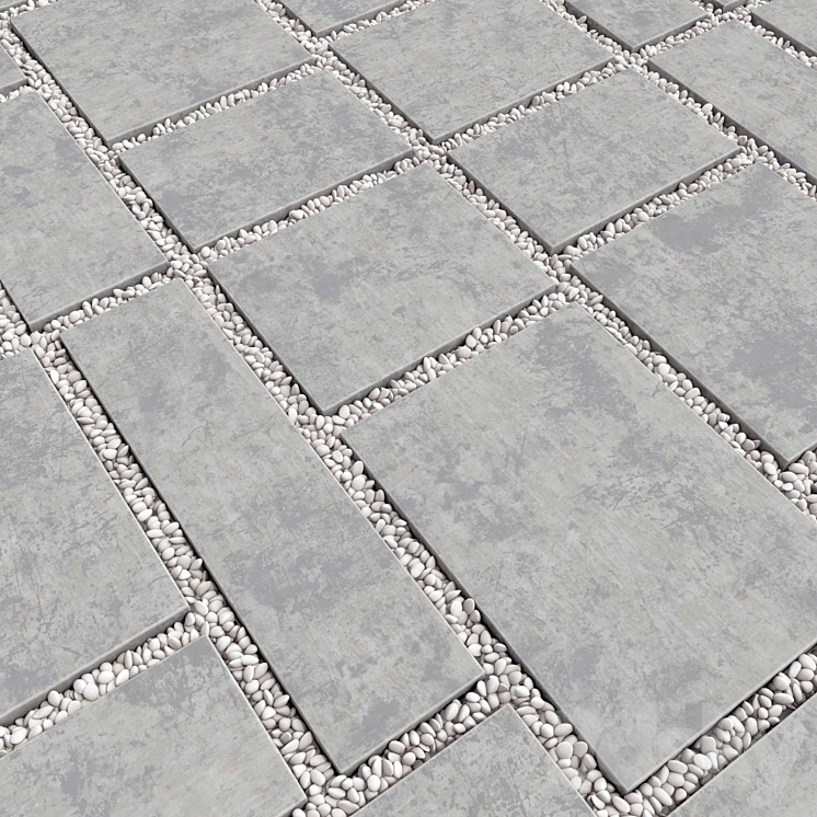 Paving tile pebble low oval n5 3DS Max - thumbnail 2