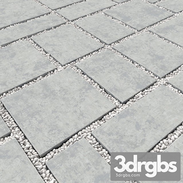 Paving Tile Pebble Low Oval N5 Bruschatka Iz Plit S Galkoi 5 3dsmax Download - thumbnail 1