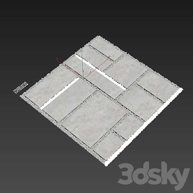 Paving tile pebble n8 3DSMax File - thumbnail 6