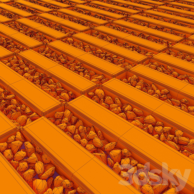 Paving title gravel _ Paving slabs with gravel 3ds Max - thumbnail 3