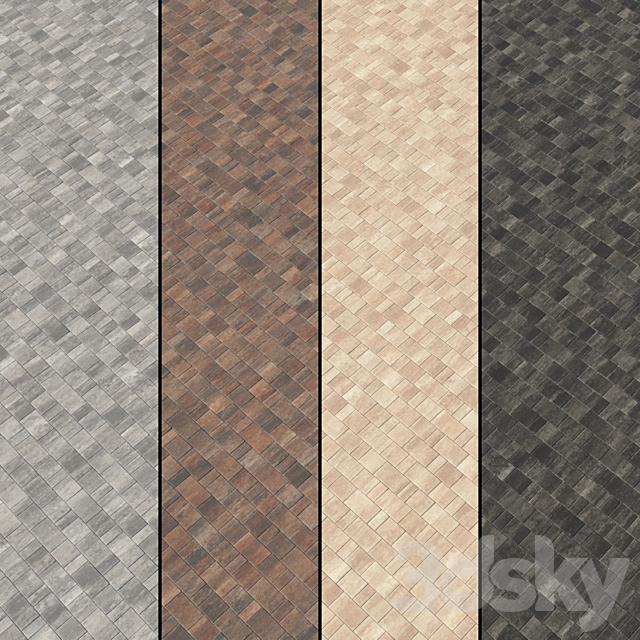 Paving Type 2 Set 1 3DS Max Model - thumbnail 2