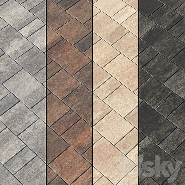 Paving Type 2 Set 1 3DS Max Model - thumbnail 3