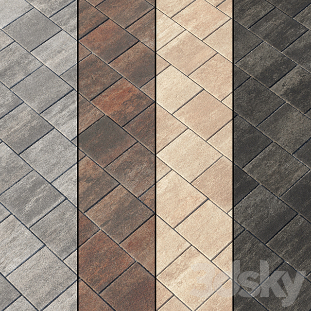 Paving Type 2 Set 7 3ds Max - thumbnail 3