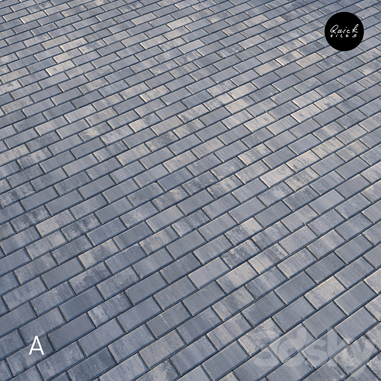 Set of 5 materials of colorful paving stones 3DS Max - thumbnail 2