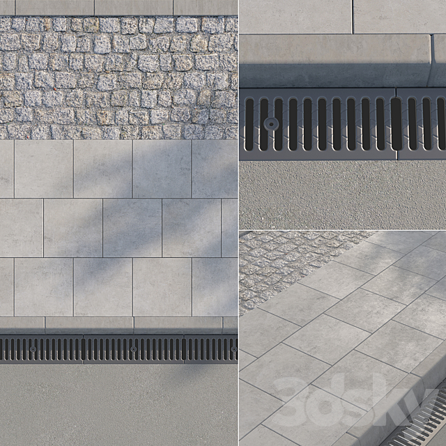 Sidewalk 01 3DS Max Model - thumbnail 2