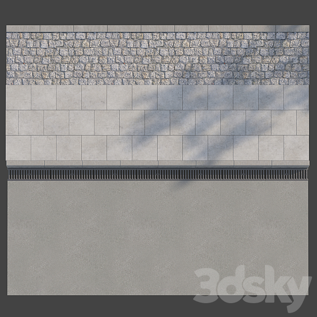 Sidewalk 01 3DS Max Model - thumbnail 3