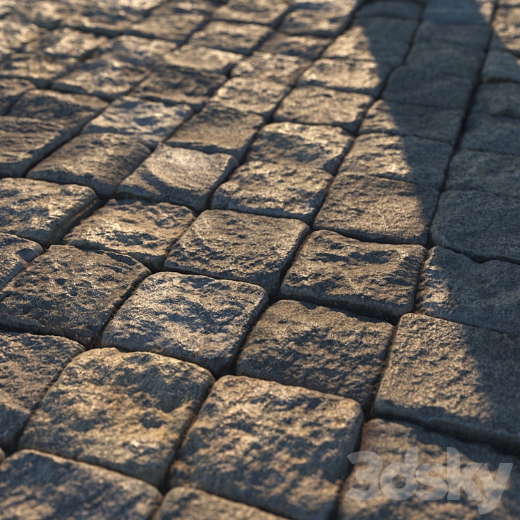 Square paving slab material 02 3DS Max - thumbnail 2