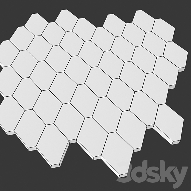 Street tile rhombus 3ds Max - thumbnail 2