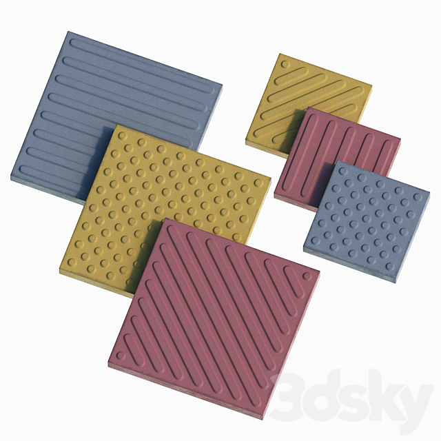 Tactile paving slabs for disabled 3DS Max Model - thumbnail 2