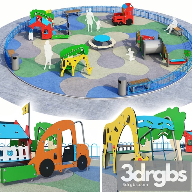 Children Kompan Playground 3dsmax Download - thumbnail 1