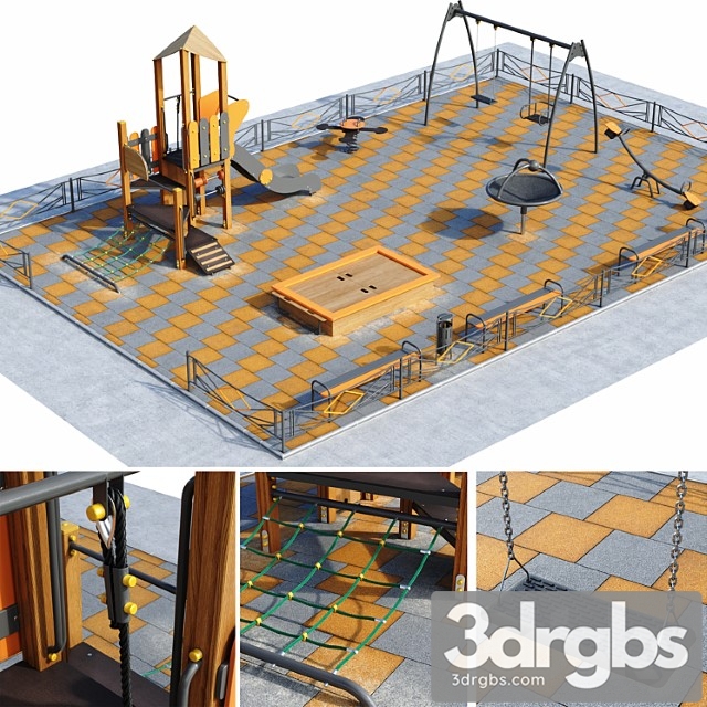 Children playground 14 3dsmax Download - thumbnail 1