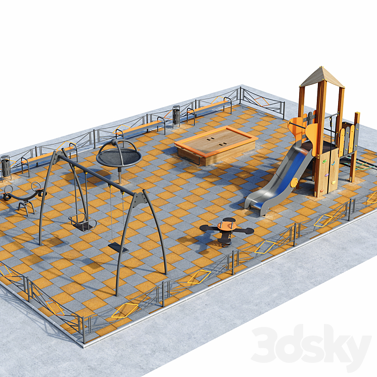 Children playground 3DS Max - thumbnail 2