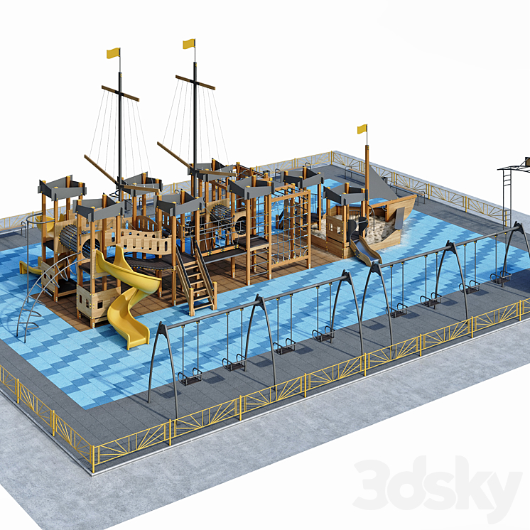 “Children playground “”Pirate ship””. Boat. Sailboat” 3DS Max - thumbnail 2