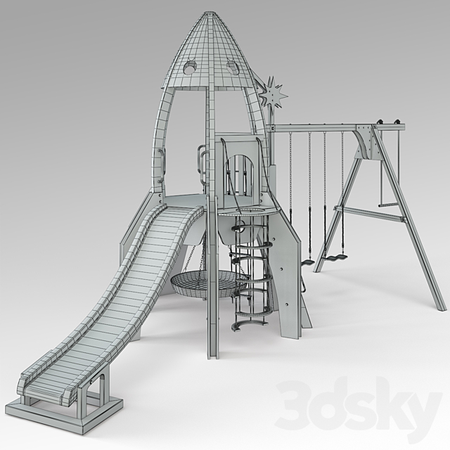 Children slide “Rocket” 3ds Max - thumbnail 3