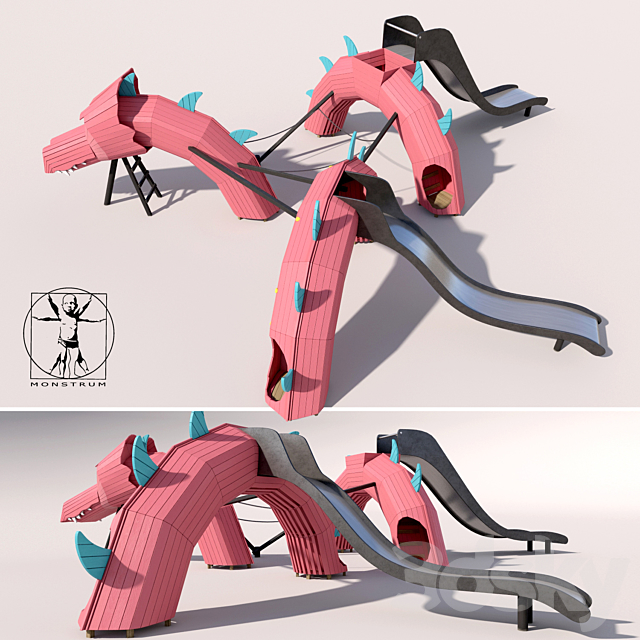 Children’s play complex “Dragon” 3DS Max Model - thumbnail 2