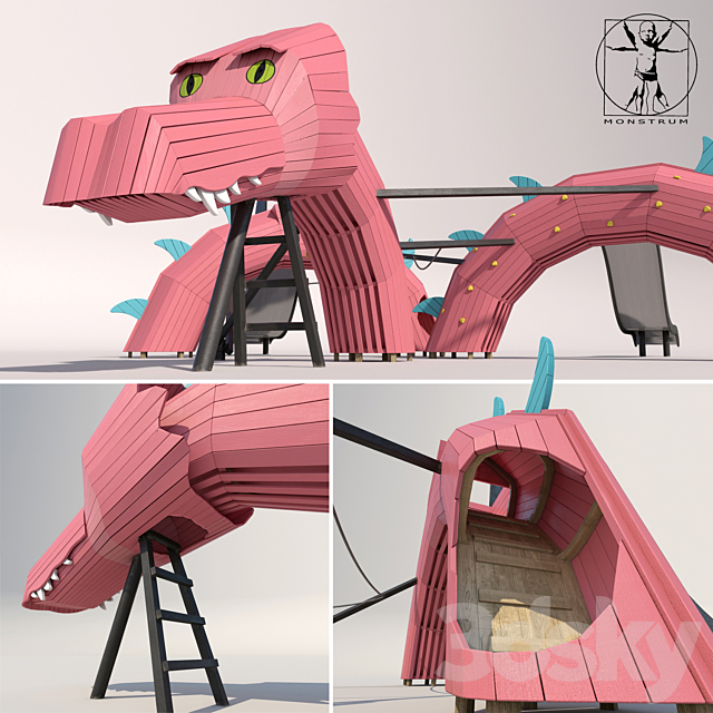 Children’s play complex “Dragon” 3DS Max Model - thumbnail 3