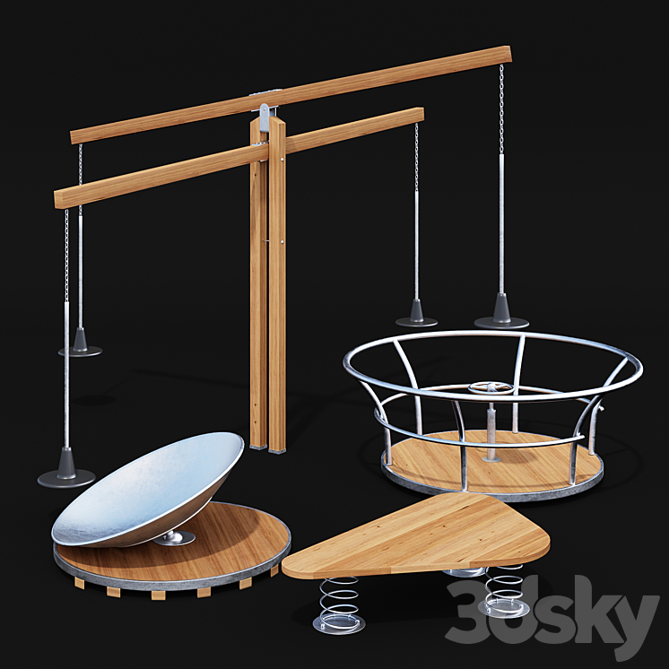 Children's Playground Set 3DS Max - thumbnail 1