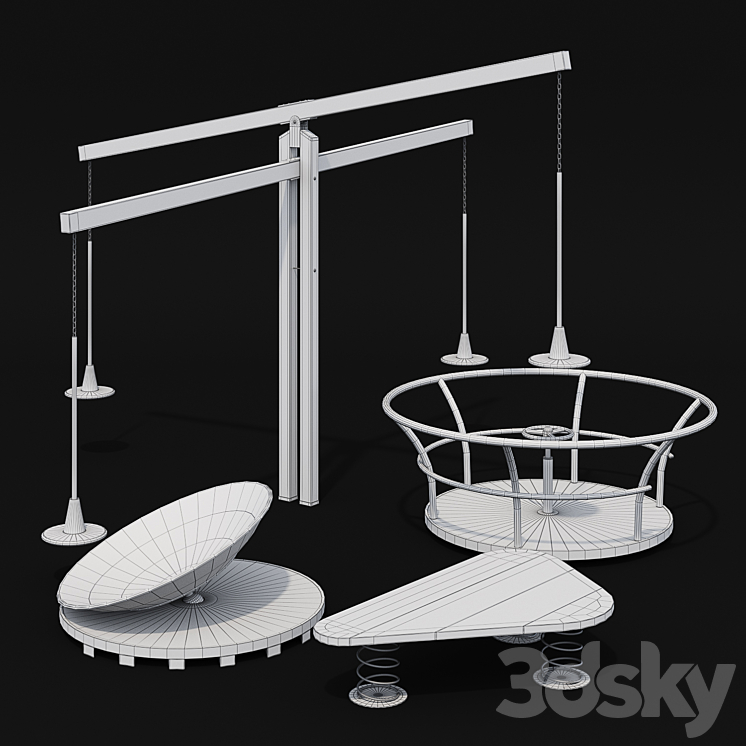 Children's Playground Set 3DS Max - thumbnail 2