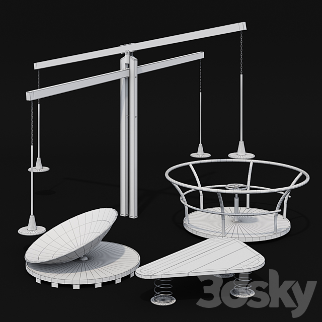 Children’s Playground Set 3DS Max Model - thumbnail 2