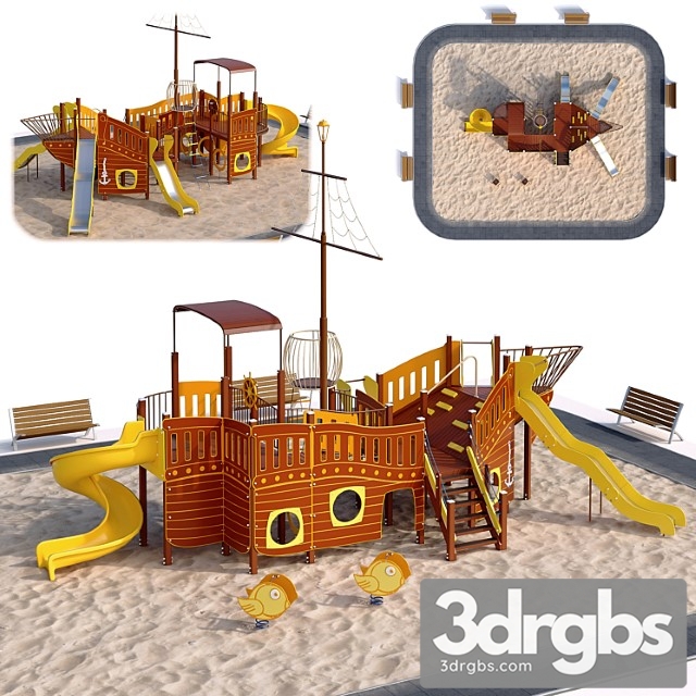 Childrens Playground Ship Ship Sailboat 3dsmax Download - thumbnail 1