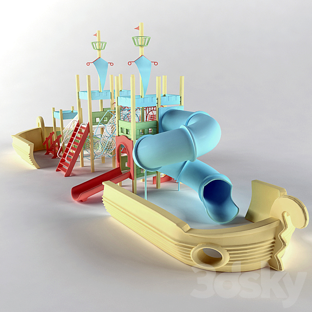 Children’s Town “Ship” 3DS Max Model - thumbnail 2