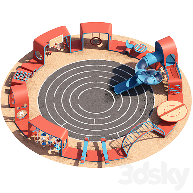 COOL RIBBON Children’s Play Complex 3ds Max - thumbnail 1