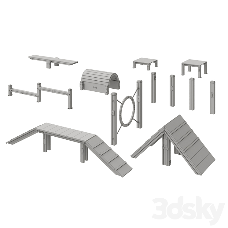 EQUIPMENT FOR THE DOG PARK 3DS Max - thumbnail 2