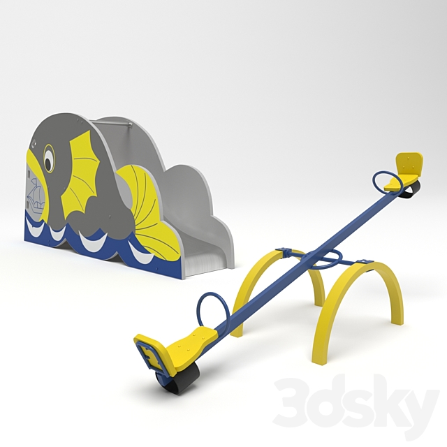 equipment for the playground “Peony” 3DS Max Model - thumbnail 2