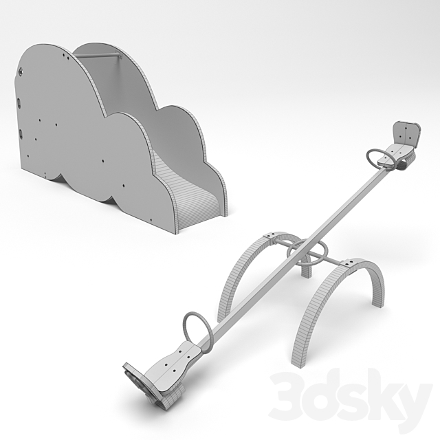 equipment for the playground “Peony” 3DS Max Model - thumbnail 3