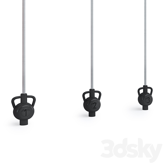 Exercise machine “Hanging bells” Kompan 3ds Max - thumbnail 2