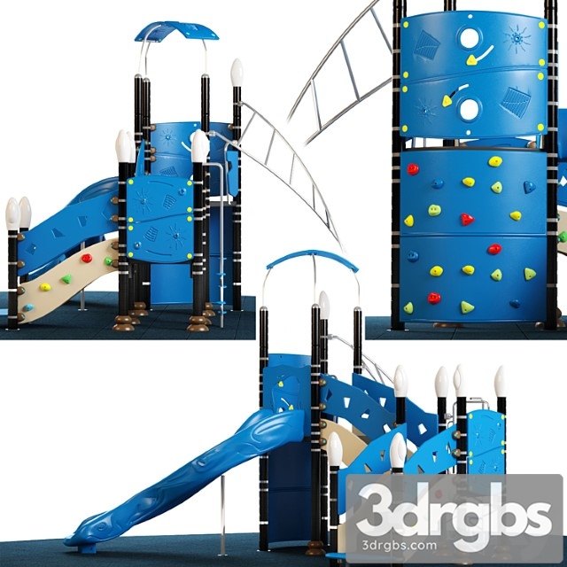 Kids Equipment With Slide Climbing 03 3dsmax Download - thumbnail 1