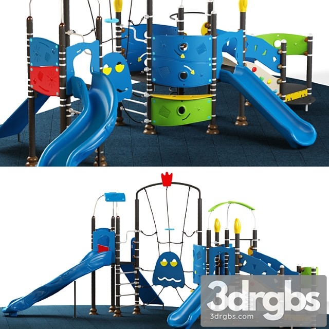 Kids Equipment with Slide Climbing 09 3dsmax Download - thumbnail 1