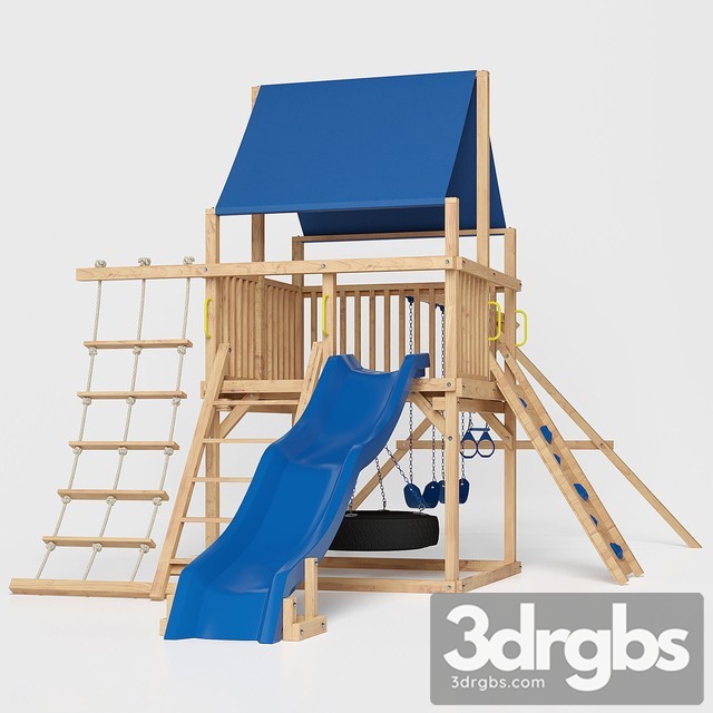 Kids Outdoor Play Equipment Wood 3dsmax Download - thumbnail 1