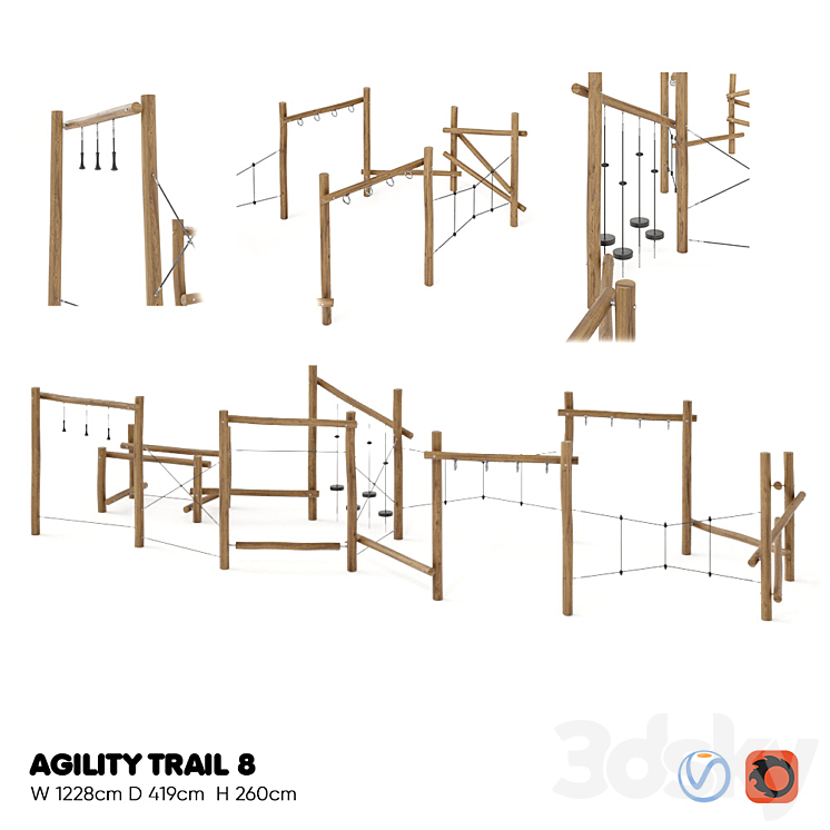 KOMPAN. AGILITY TRAIL 8 3DS Max - thumbnail 1