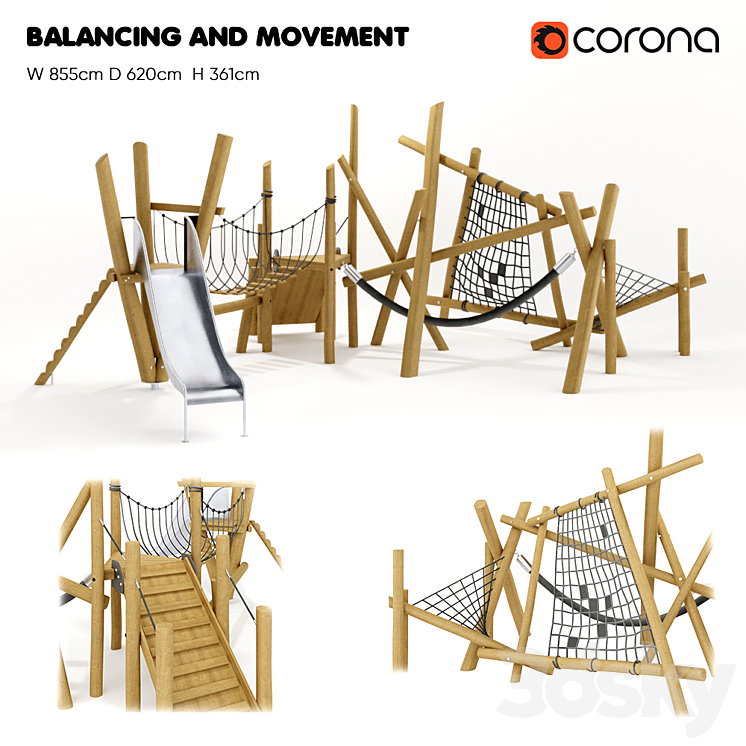 “KOMPAN. “BALANCING AND MOVEMENT””” 3DS Max - thumbnail 1