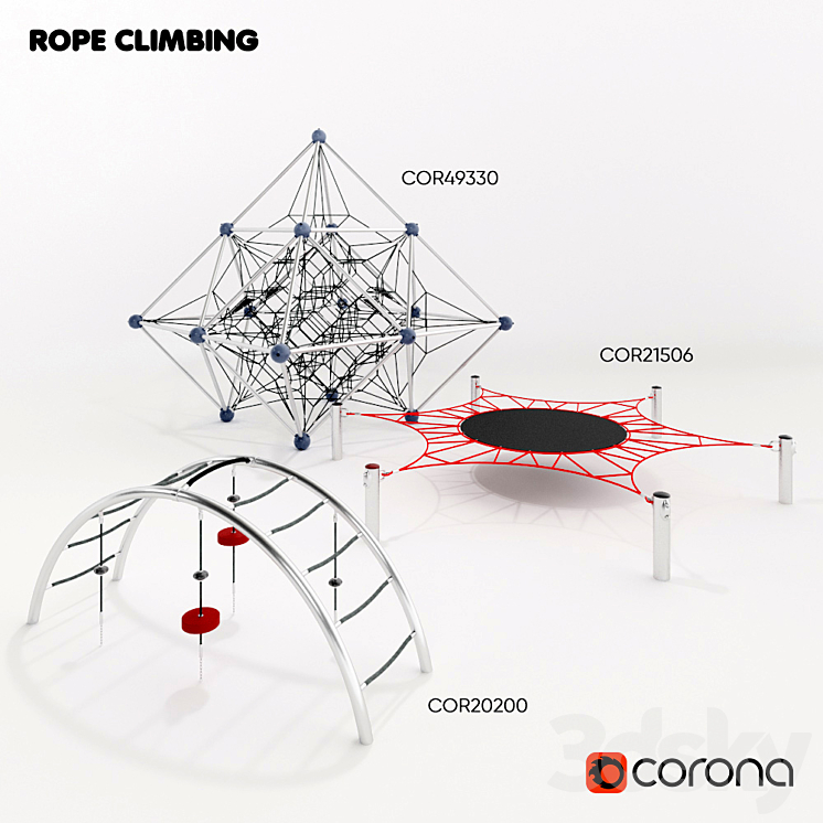 KOMPAN. CARTOKTAEDRA FRAME SIXED NETWORK and LITTLE ARCH 3DS Max - thumbnail 1