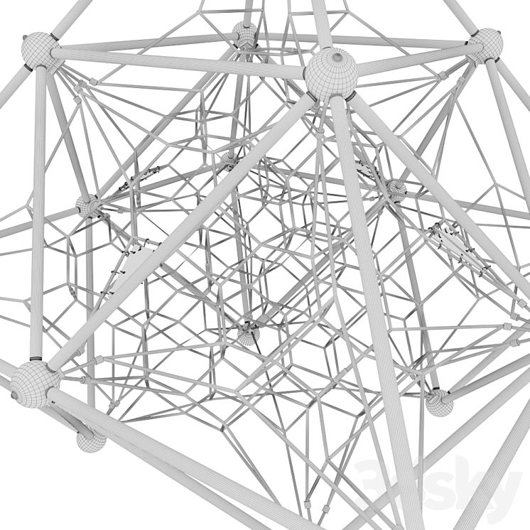 KOMPAN. CARTOKTAEDRA FRAME SIXED NETWORK and LITTLE ARCH 3DS Max - thumbnail 2