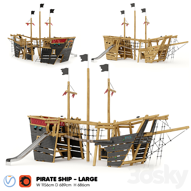 KOMPAN. PIRATE SHIP – LARGE 3DS Max - thumbnail 1