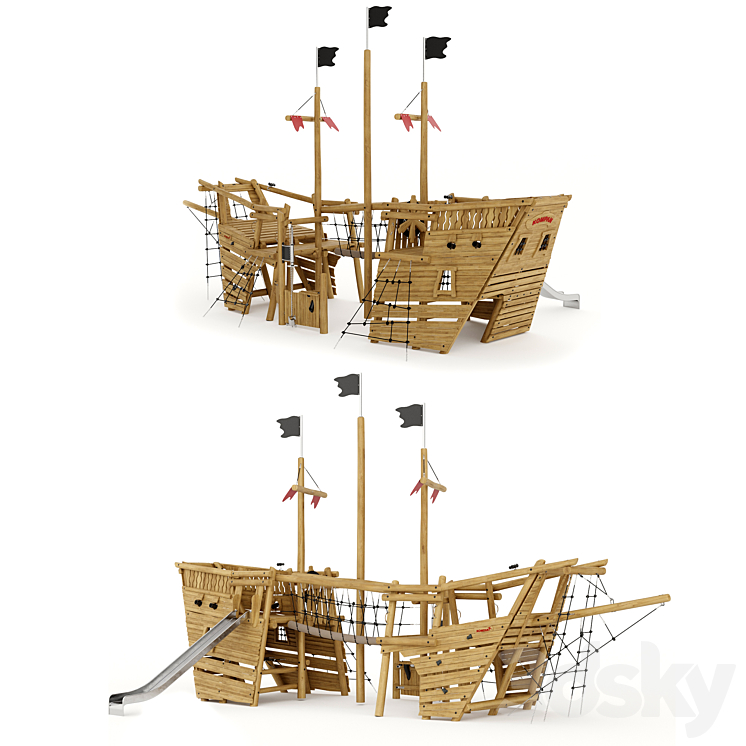 KOMPAN. PIRATE SHIP – LARGE 3DS Max - thumbnail 2