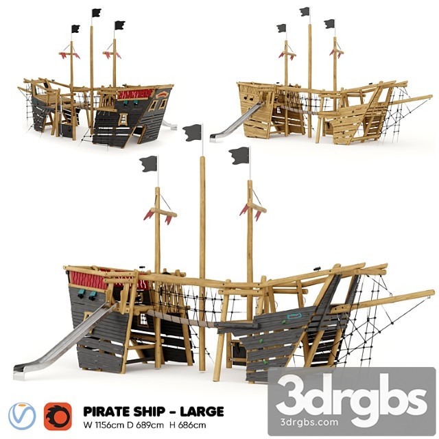 Kompan pirate ship large 3dsmax Download - thumbnail 1