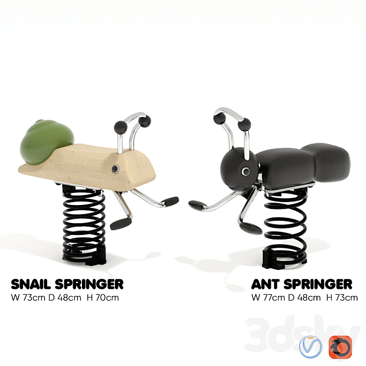 KOMPAN. Snail and Forest Ant 3DS Max - thumbnail 1