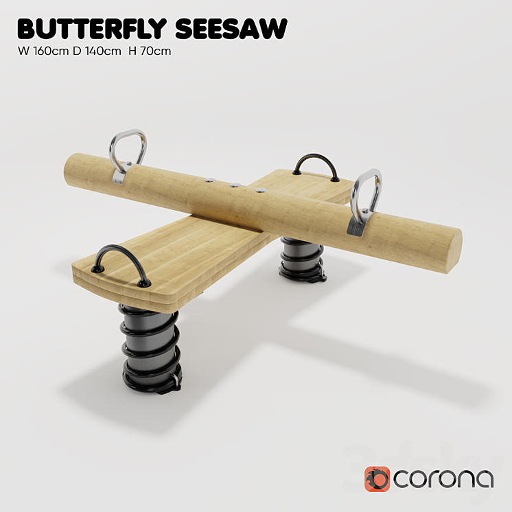 “KOMPAN. Spring swing “”Butterfly””” 3DS Max - thumbnail 1