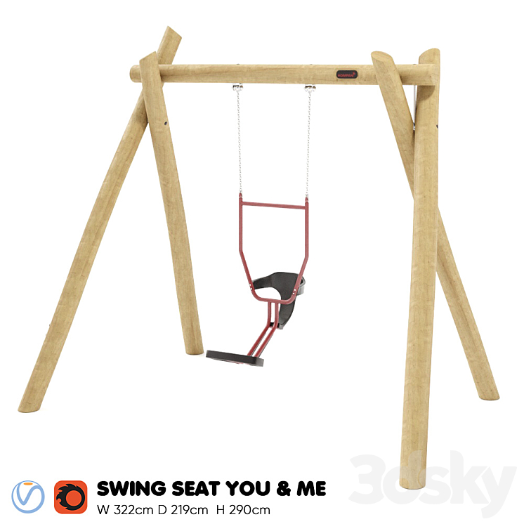 Kompan. Swing with You and Me Seat 3DS Max - thumbnail 1